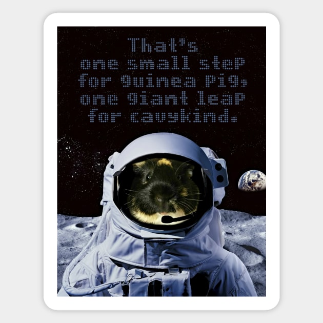 Dean the Astronaut Guinea Pig Sticker by ARTWORKandBEYOND